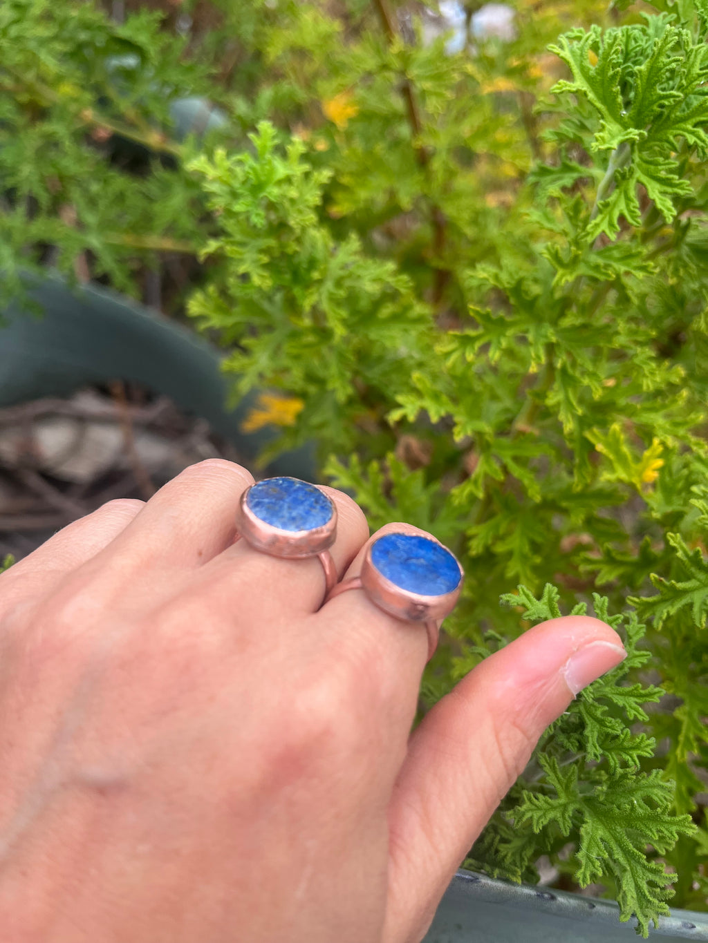Anillo cobre lapislázuli