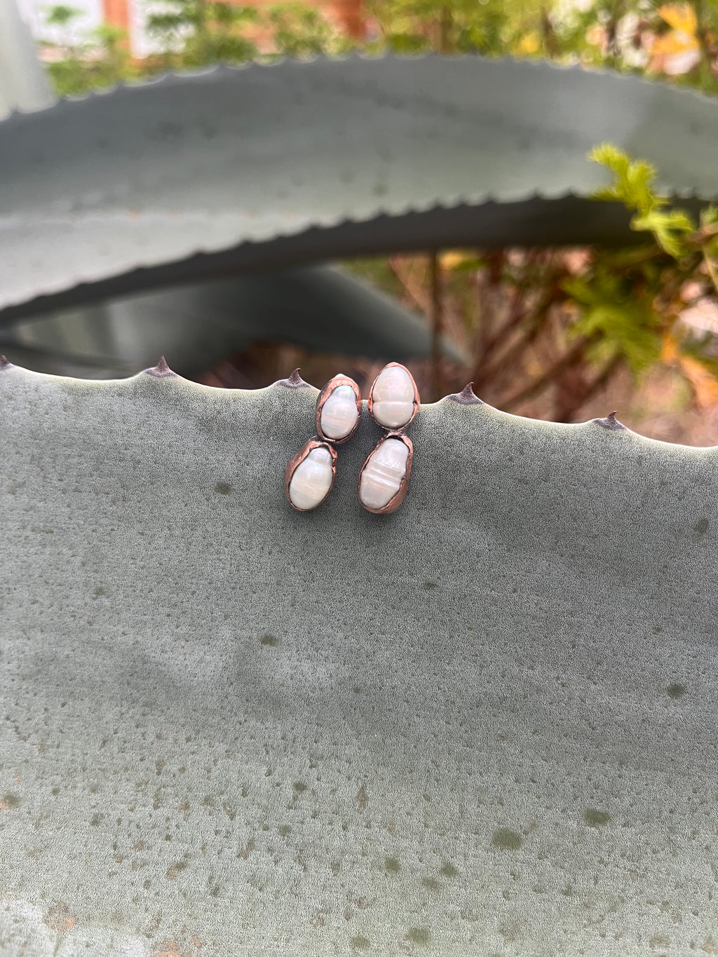 Aros perla doble